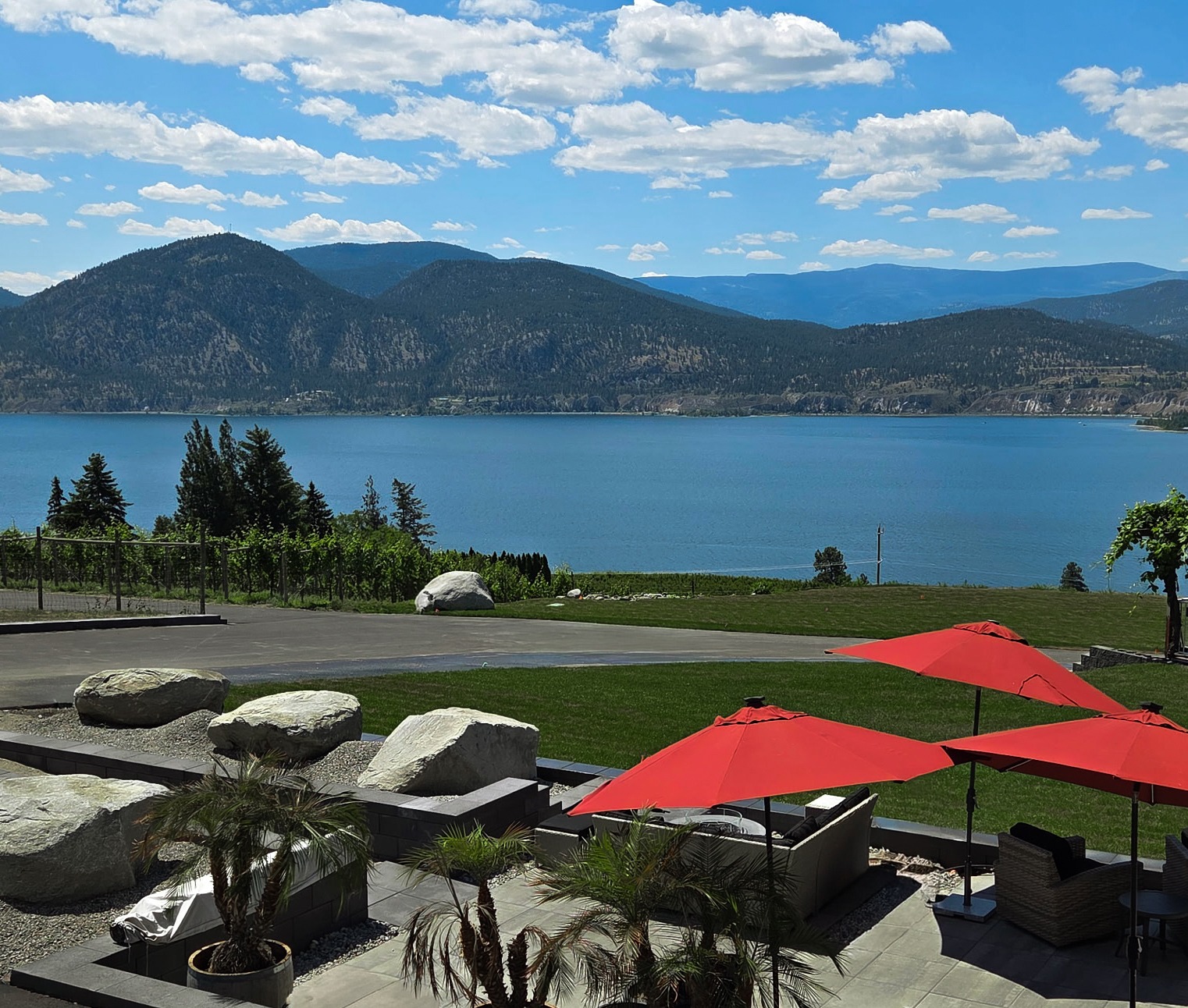 The Foxtrot patio overlooking Okanagan Lake
